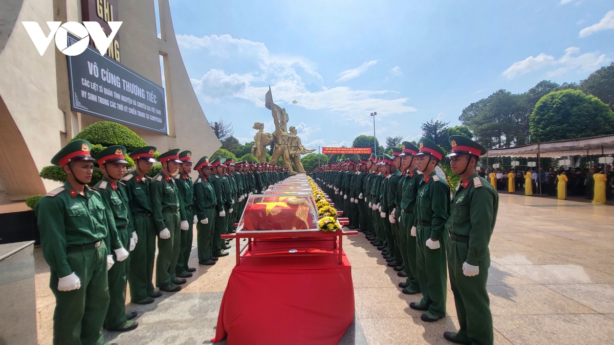 Đắk Lắk tổ chức lễ truy điệu, an tang hài cốt liệt sỹ hy sinh tại Campuchia