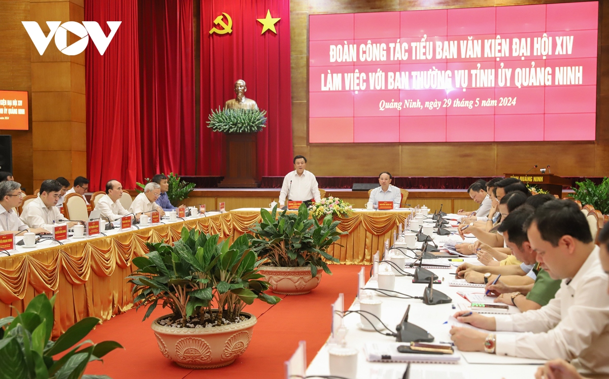 Đoàn công tác Tiểu ban Văn kiện Đại hội XIV làm việc với Tỉnh uỷ Quảng Ninh