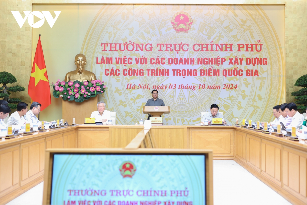 Thủ tướng chủ trì làm việc với các doanh nghiệp xây dựng các công trình trọng điểm quốc gia